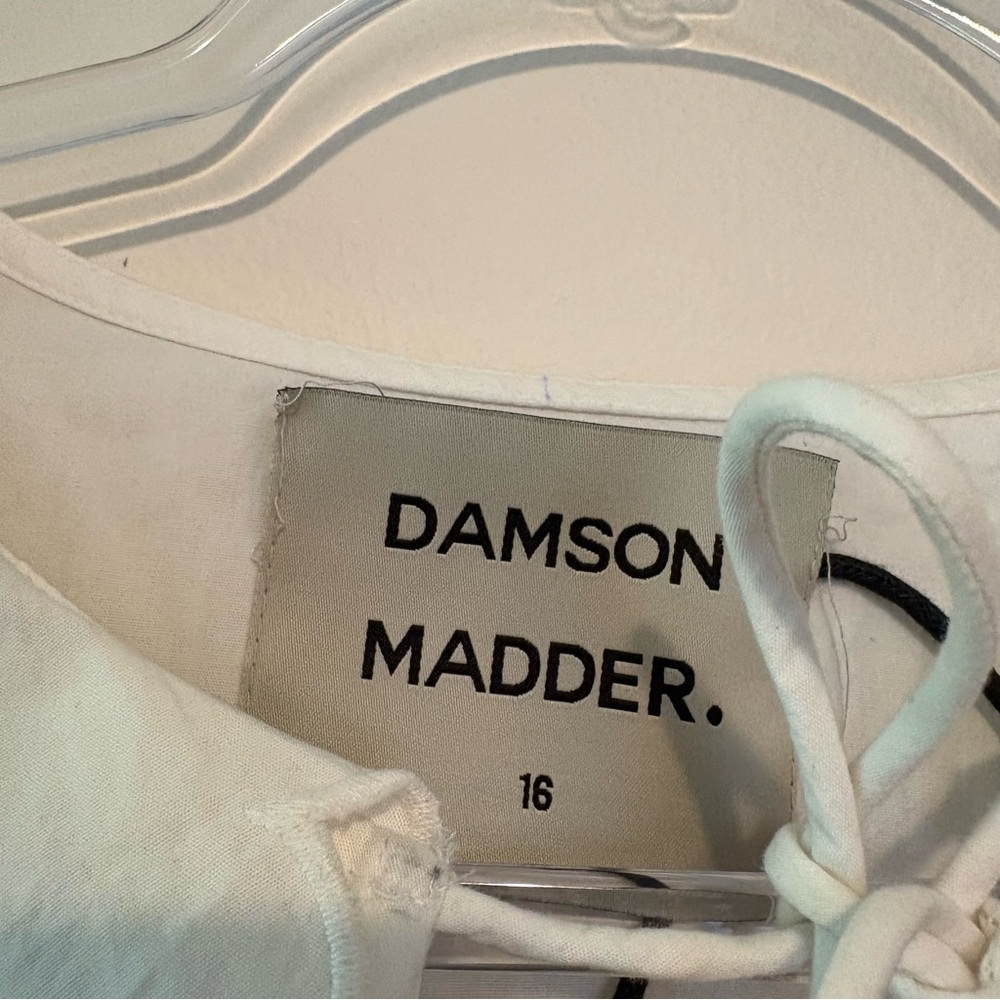 Damson Madder Maggie embroidered tie front scallop blouse - Picture 7 of 11